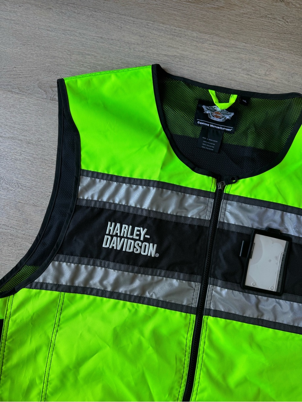 Harley-Davidson Neon Yellow Black Reflective Safety Vest - Picture 4 of 8